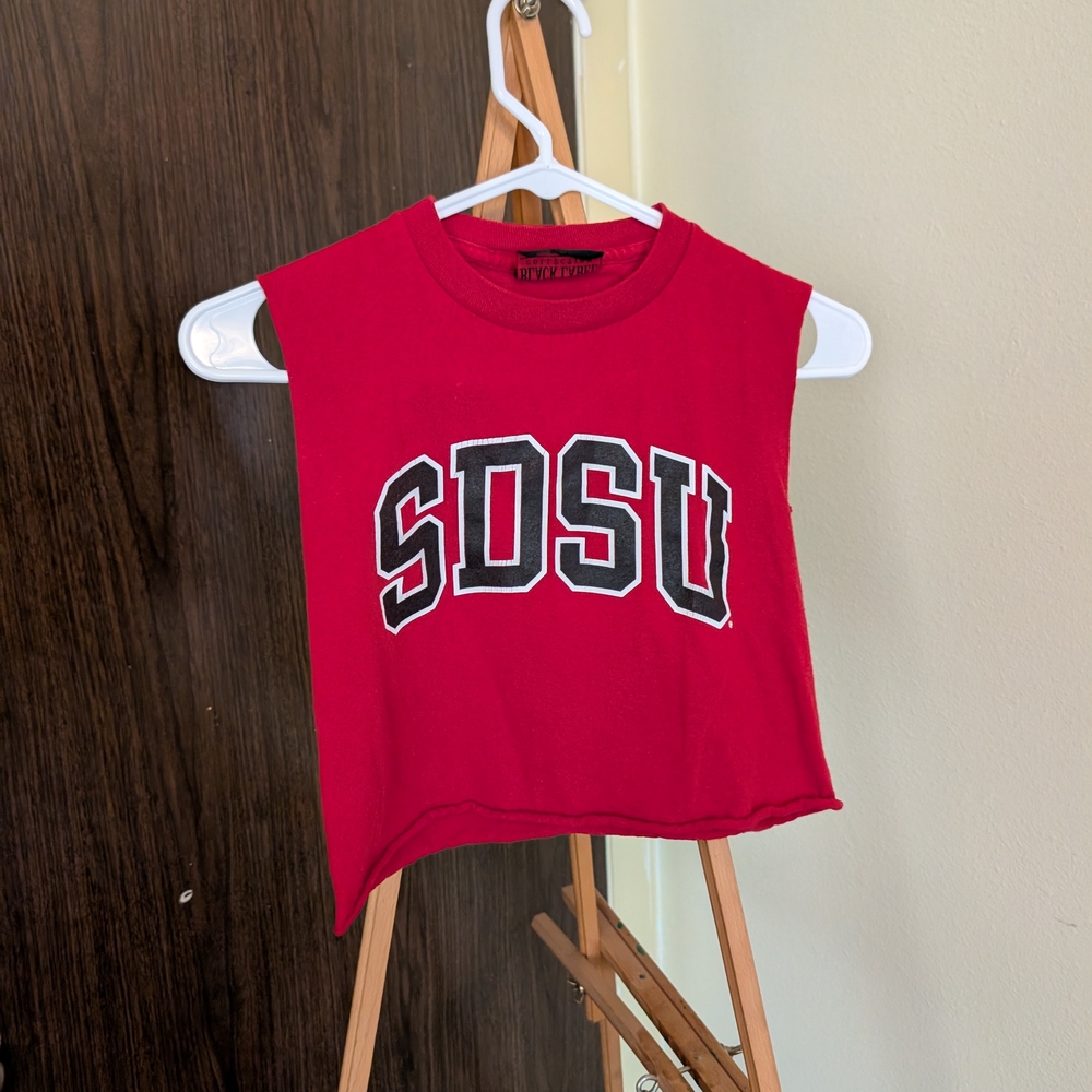 Red SDSU Sleeveless Croptop